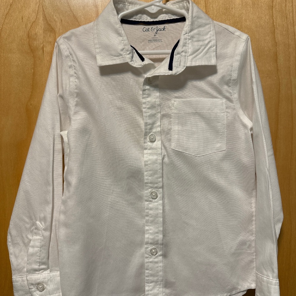 Boys white button down shirt